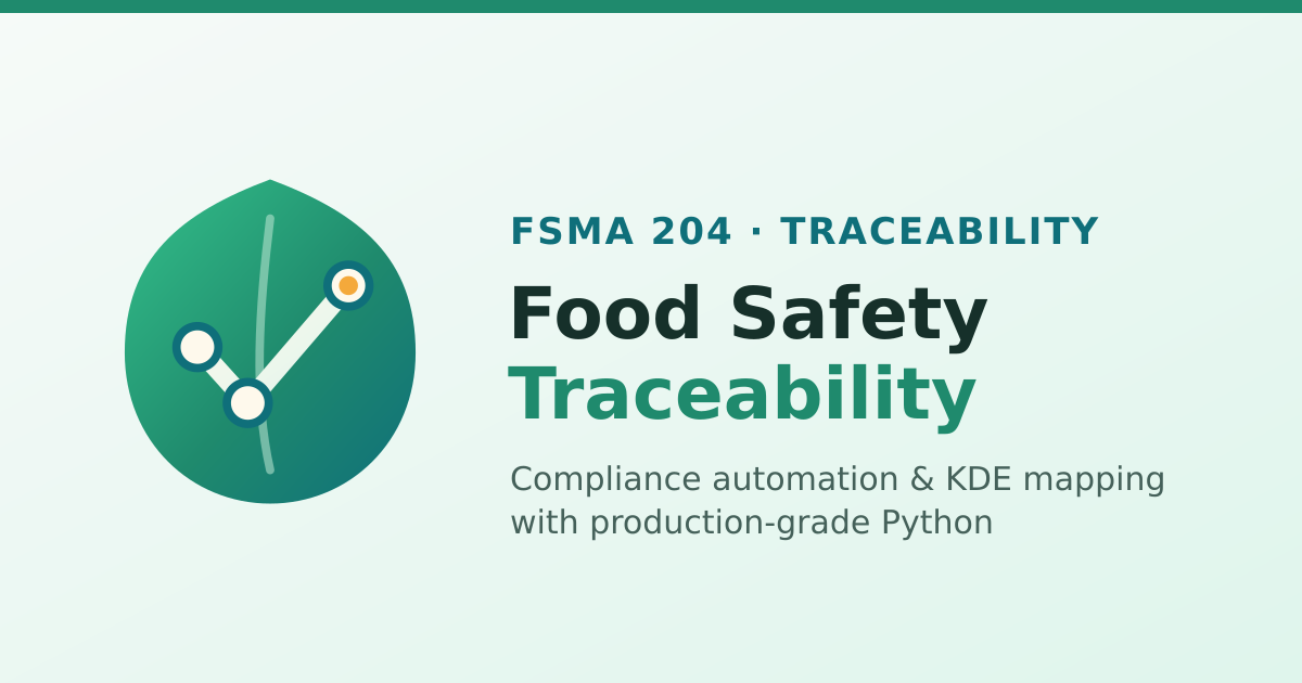 FSMA 204 Architecture & KDE Compliance Mapping